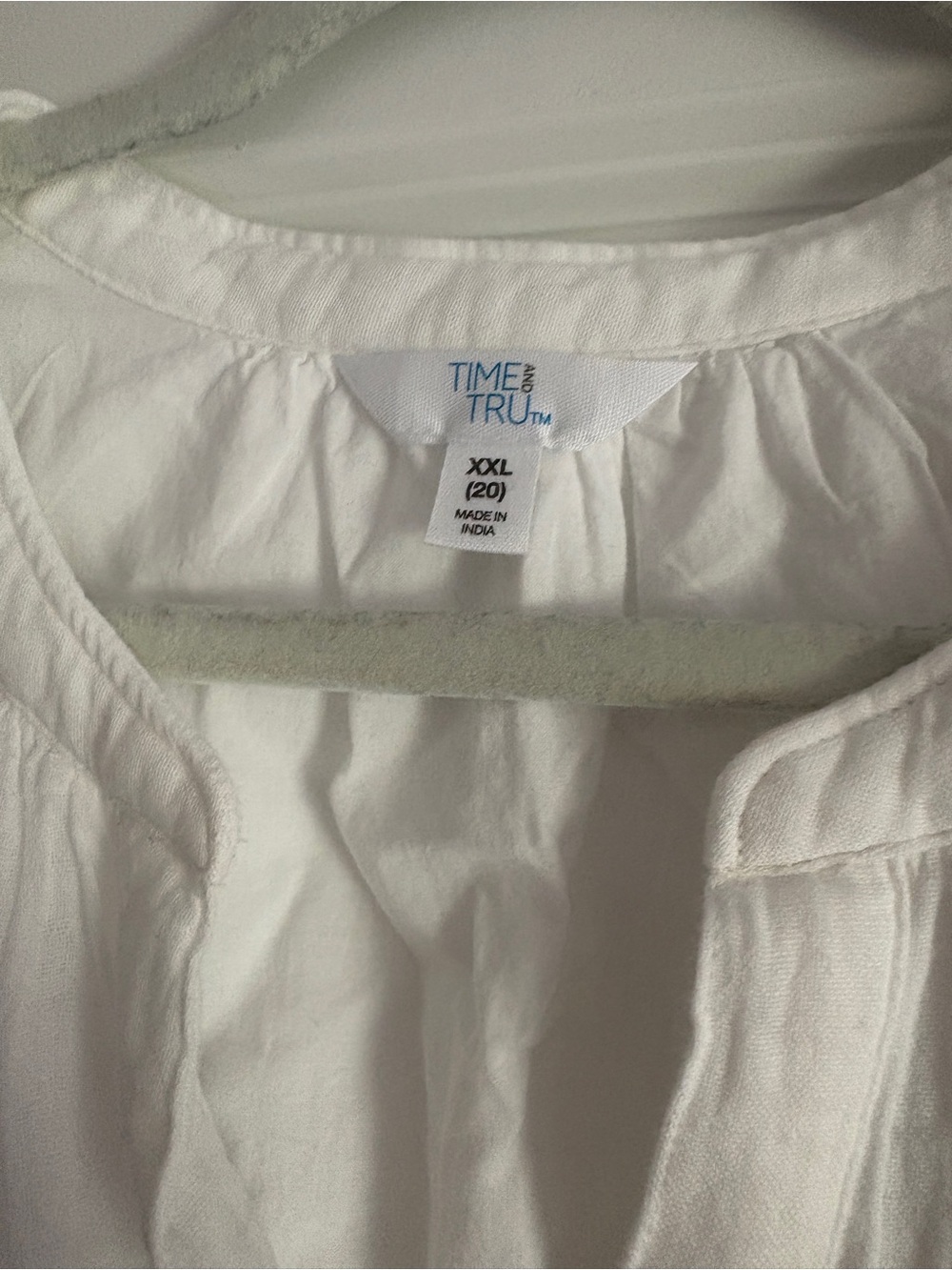 Time and Tru Sleeveless White Cotton Tunic Dress - Picture 2 of 2
